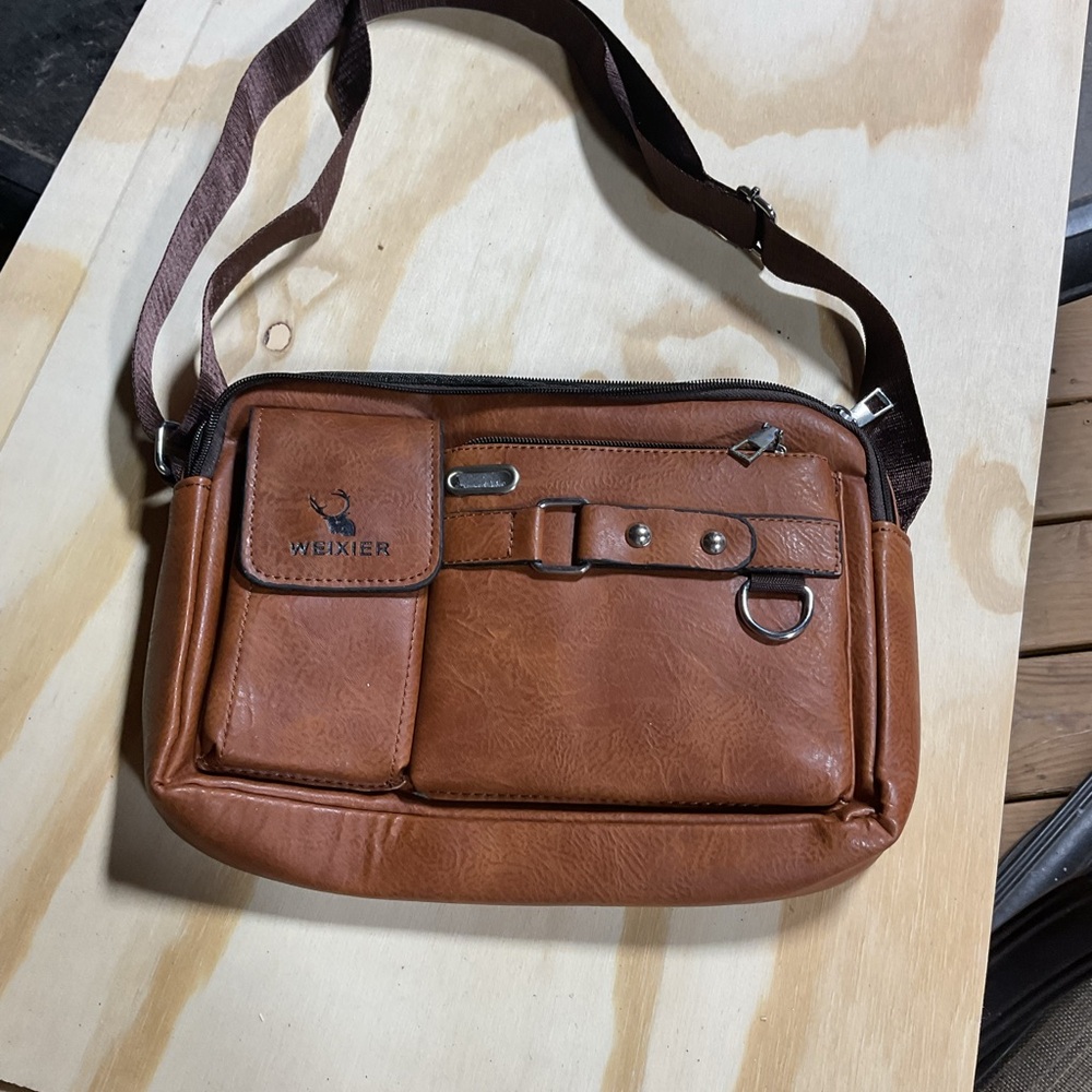 Brown Leather Men's Messenger Bag